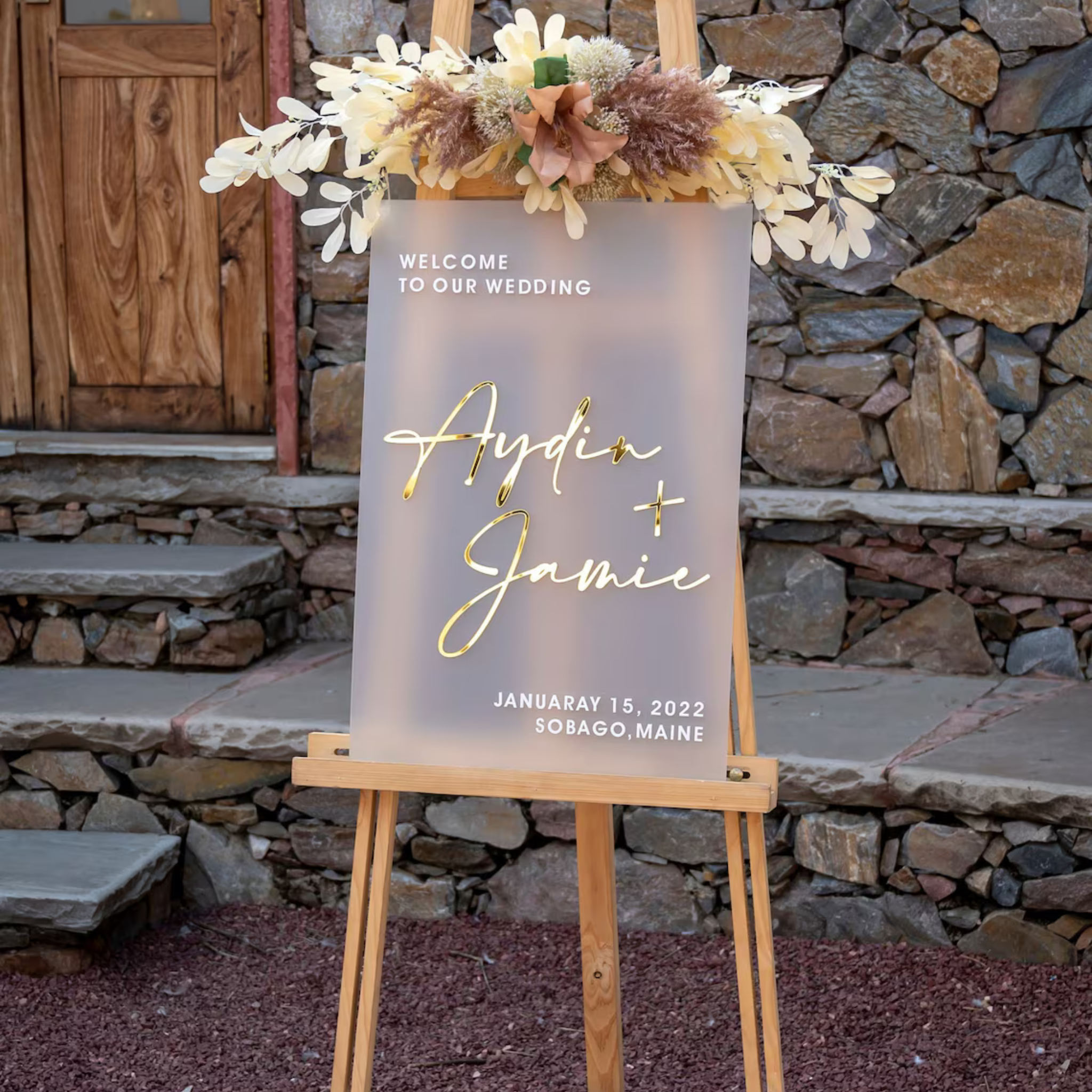 Frosted Acrylic Wedding Welcome Sign