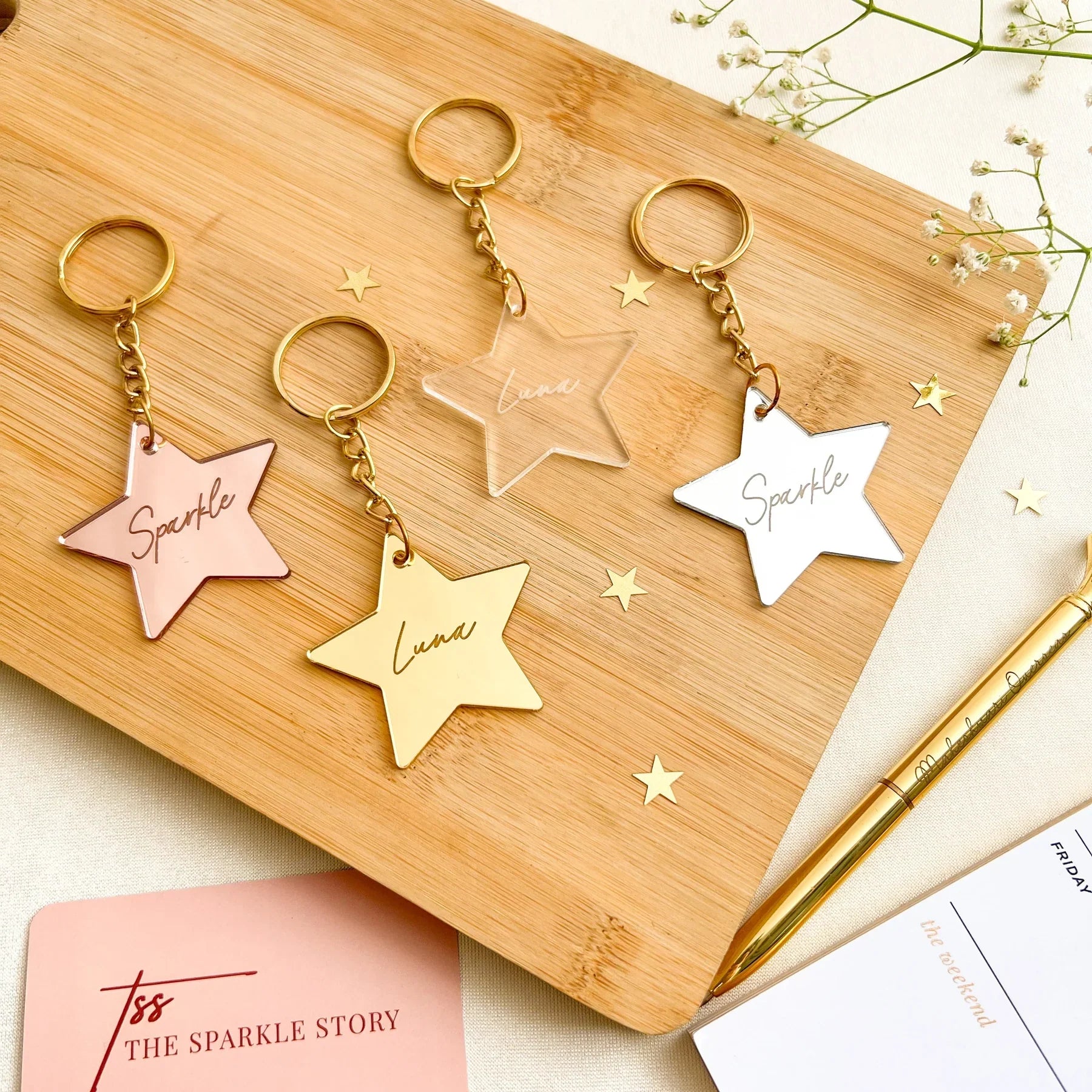 Personalized Keychain Star shape