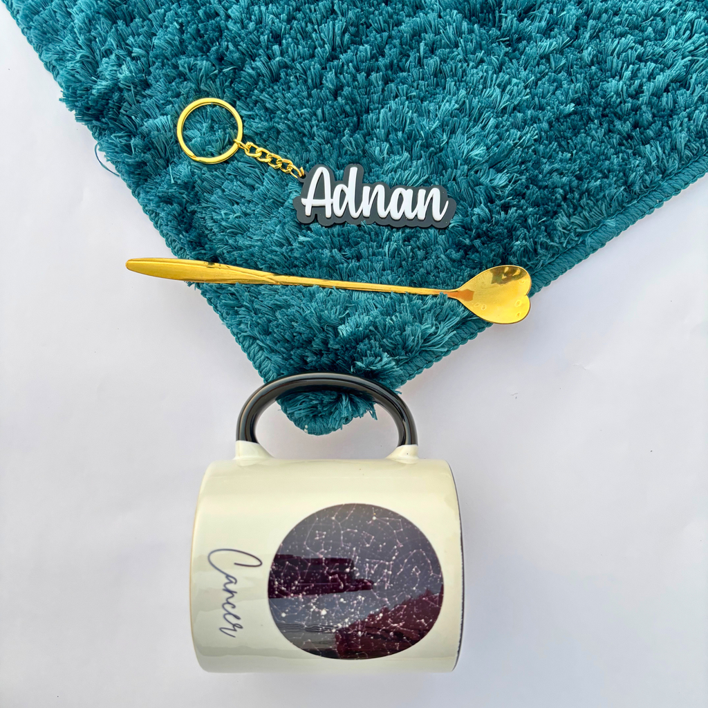 Birthday Gift Set - Starmap Mug + Keychain + Golden Spoon