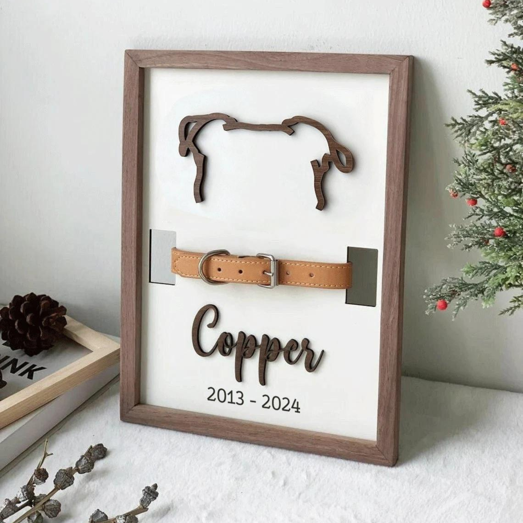 Dog Memorial Frame with Collar Holder