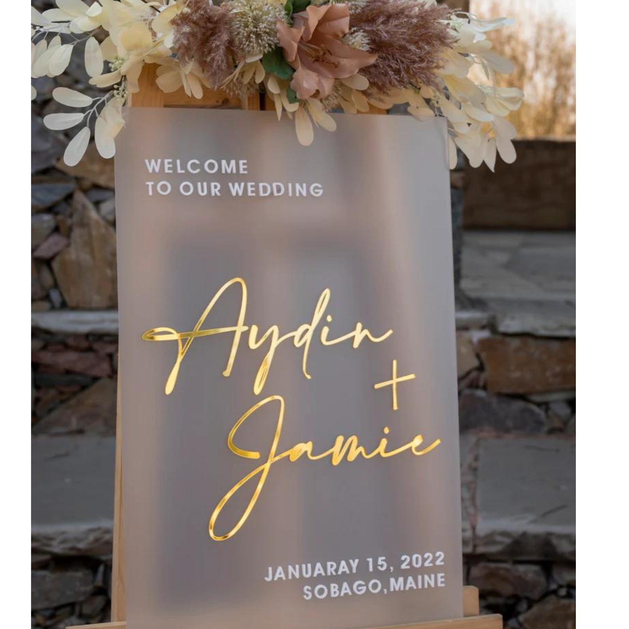 Frosted Acrylic Wedding Welcome Sign