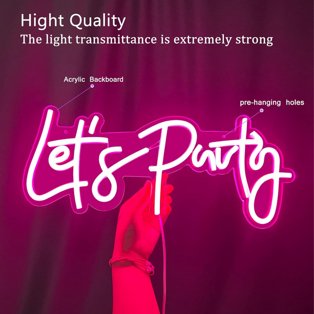 Lets Party Neon Sign -USB Decoration