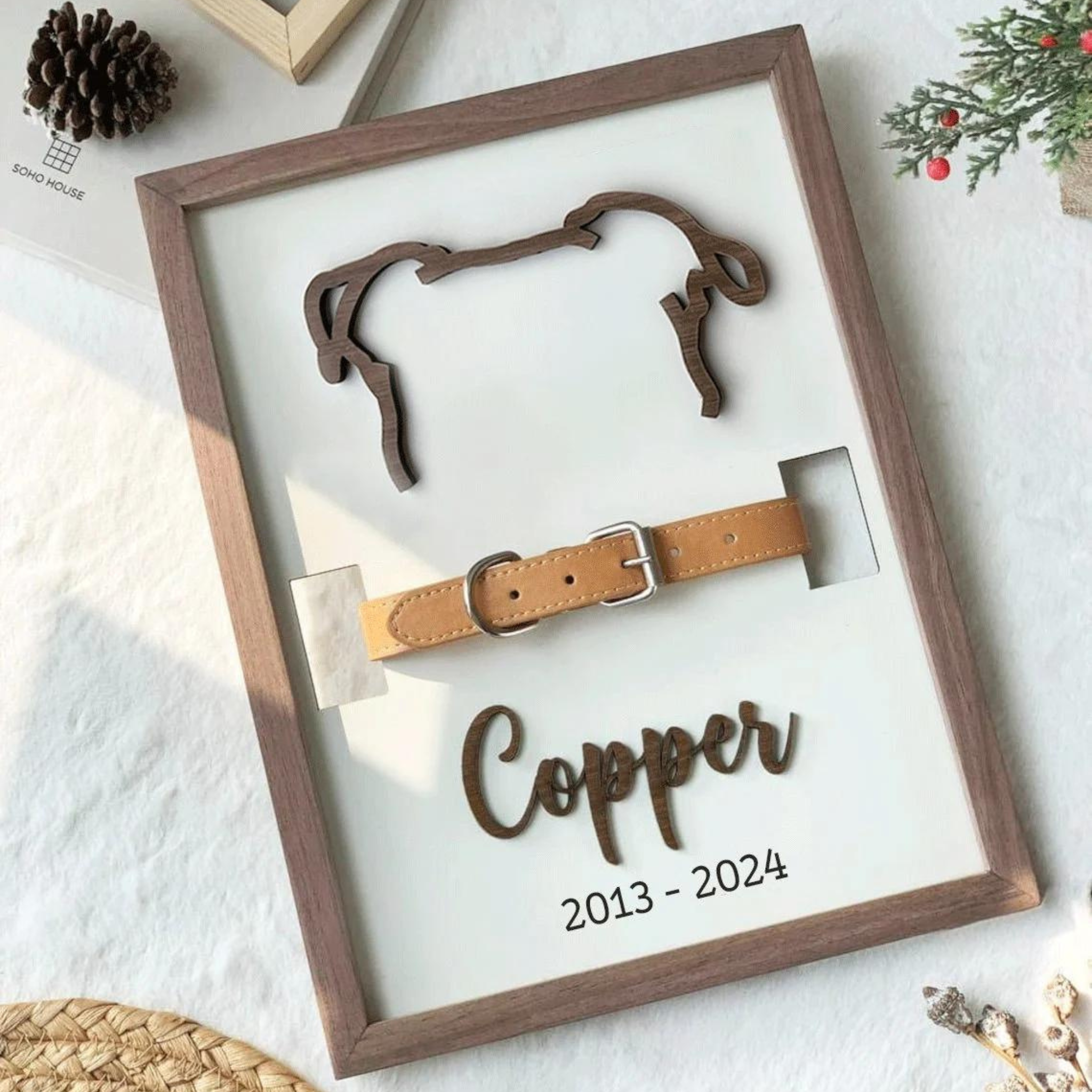 Dog Memorial Frame with Collar Holder